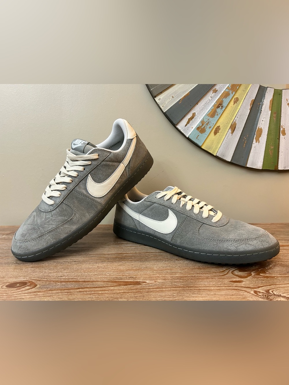 Men's Nike Court Vision Low Suede Sneakers – Gray/White Size 12